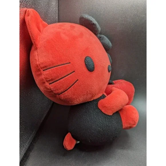 Big Large Sanrio Hello Kitty Plush Stuffed Doll Red Black Apple ~ Rare, HTF